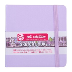 Talens Art Creation Sketchbook Sert Kapak Eskiz Defteri 140 gr 12x12 cm 80 yp PASTEL VIOLET - 1