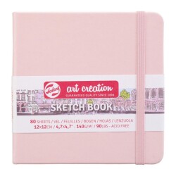 Talens Art Creation Sketchbook Sert Kapak Eskiz Defteri 140 gr 12x12 cm 80 yp PEMBE - 1