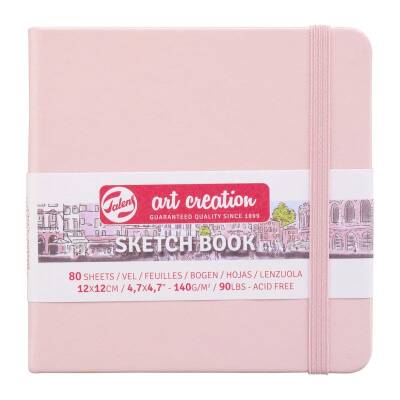 Talens Art Creation Sketchbook Sert Kapak Eskiz Defteri 140 gr 12x12 cm 80 yp PEMBE - 1