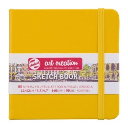 Talens Art Creation Sketchbook Sert Kapak Eskiz Defteri 140 gr 12x12 cm 80 yp SARI - 1