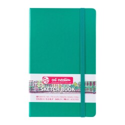 Talens Art Creation Sketchbook Sert Kapak Eskiz Defteri 140 gr 13x21 cm 80 yp FOREST GREEN - 1