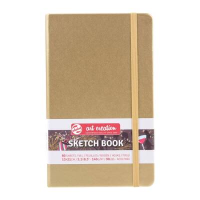 Talens Art Creation Sketchbook Sert Kapak Eskiz Defteri 140 gr 13x21 cm 80 yp GOLD - 1