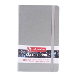 Talens Art Creation Sketchbook Sert Kapak Eskiz Defteri 140 gr 13x21 cm 80 yp SILVER - 1