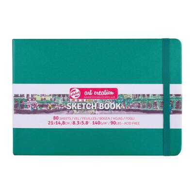 Talens Art Creation Sketchbook Sert Kapak Eskiz Defteri 140 gr 21x14,8 cm 80 yp FOREST GREEN - 1