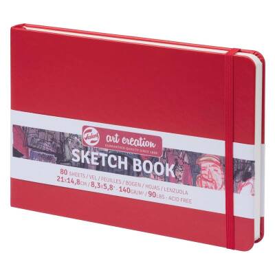 Talens Art Creation Sketchbook Sert Kapak Eskiz Defteri 140 gr 21x14,8 cm 80 yp KIRMIZI - 1