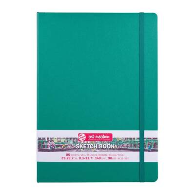 Talens Art Creation Sketchbook Sert Kapak Eskiz Defteri 140 gr 21x29,7 cm 80 yp FOREST GREEN - 1