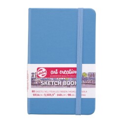 Talens Art Creation Sketchbook Sert Kapak Eskiz Defteri 140 gr 9x14 cm 80 yp MAVİ - 1