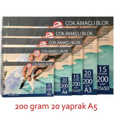 Talens Çok Amaçlı Resim Bloğu 200 gr 20 yp A5 - 1