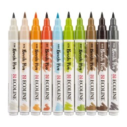 Talens Ecoline Brush Pen Fırça Uçlu Kalem 10 Renk Set ARCHITECT - 1