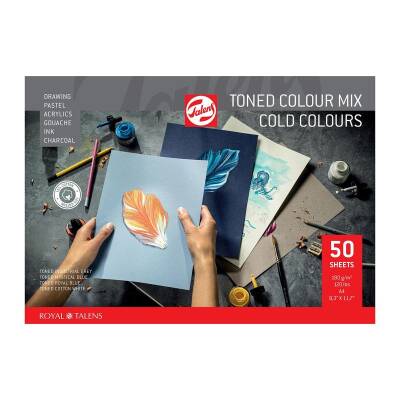 Talens Toned Colour Mix COLD Çok Amaçlı Sanatsal Blok 180 gr A4 50 yp - 1