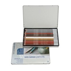 Talens Van Gogh Sketch Set Special Sanguine Kalem 12'li Metal Set - 1