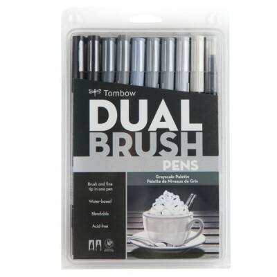 Tombow Dual Brush Pen 10 RENK SET GRAYSCALE - 1