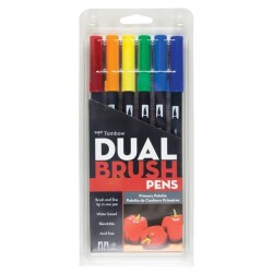 Tombow Dual Brush Pen 6 RENK SET PRIMARY - 1