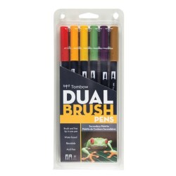 Tombow Dual Brush Pen 6 RENK SET SECONDARY - 1