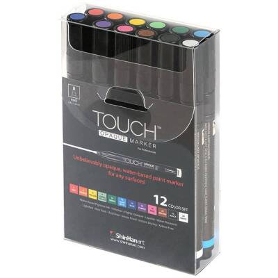 Touch Opaque Marker Akrilik Boyama Kalemi 12 Renk Fine Uç (0.8-1.3 mm) - 1