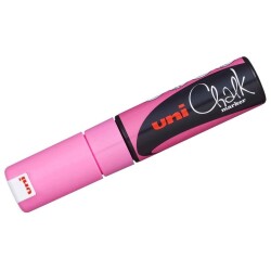 Uni Chalk 8 mm Kesik Uç Su Bazlı Sıvı Tebeşir Kalemi F.Pembe - 1