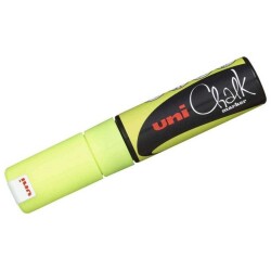 Uni Chalk 8 mm Kesik Uç Su Bazlı Sıvı Tebeşir Kalemi F.Sarı - 1