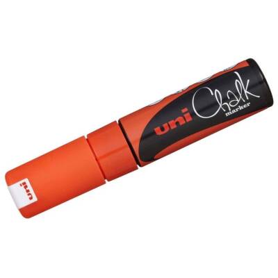 Uni Chalk 8 mm Kesik Uç Su Bazlı Sıvı Tebeşir Kalemi F.Turuncu - 1