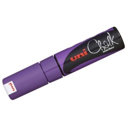 Uni Chalk 8 mm Kesik Uç Su Bazlı Sıvı Tebeşir Kalemi Mor - 1