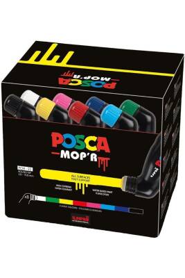 Uni Posca MOP'R Akrilik Markör 3.0-19.0 mm 8 Renk Set - 2