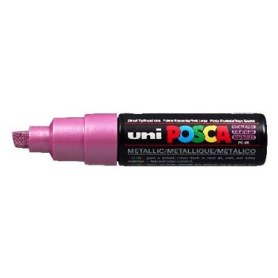 Uni Posca PC-8K Boyama Markörü 8 mm Kesik Uç METALİK PEMBE - 1