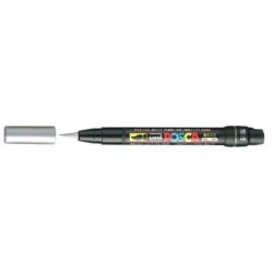 Uni Posca PCF-350 Boyama Markörü 1-10 mm Fırça Uç METALİK GÜMÜŞ - 1