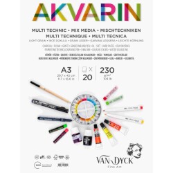 Van Dyck Akvarin Multi Purpose Sanatsal Blok 230 gr 20 yp A3 Spiralli - 1