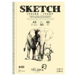 Van Dyck Sketch Ivory Eskiz Defteri 85 gr 50 yp A3 Yandan Spiralli - 1