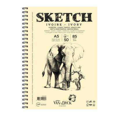 Van Dyck Sketch Ivory Eskiz Defteri 85 gr 50 yp A5 Yandan Spiralli - 1