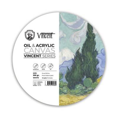 Vincent Oil & Acrylic Canvas White Daire Tuval Dokulu Blok 300 gr 15 cm 10 Sayfa - 1