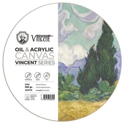 Vincent Oil & Acrylic Canvas White Daire Tuval Dokulu Blok 300 gr 50 cm 10 Sayfa - 1