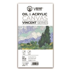 Vincent Oil & Acrylic Canvas White Tuval Dokulu Blok 300 gr 10x18 cm 10 Sayfa - 1