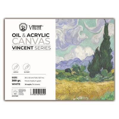 Vincent Oil & Acrylic Canvas White Tuval Dokulu Blok 300 gr 30x40 cm 10 Sayfa - 1