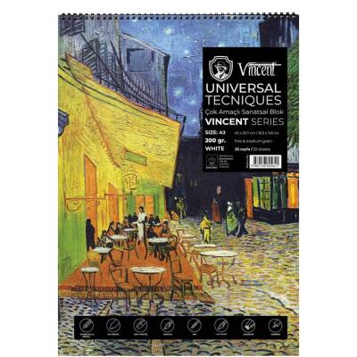 Vincent Universal Tecniques White Çok Amaçlı Sanatsal Blok 200 gr A3 25 Sayfa - 1