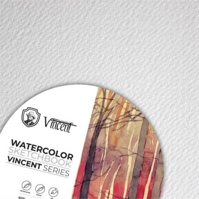 Vincent Watercolor Sketchbook White Daire Suluboya Blok 300 gr 45 cm 10 Sayfa - 1