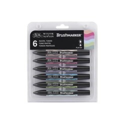 Winsor & Newton BrushMarker Kalem 6 Renk Pastel Tones Set Pastel Tonlar - 1