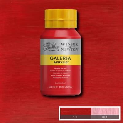 Winsor & Newton Galeria Akrilik Boya 500 ml. 095 Cadmium Red Hue - 1