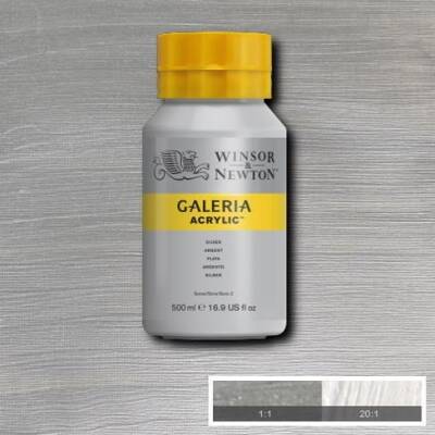 Winsor & Newton Galeria Akrilik Boya 500 ml. 617 Metallic Silver - 1