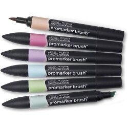 Winsor & Newton Promarker Brush Pastel Tonlar Seti (6 Renk) - 1