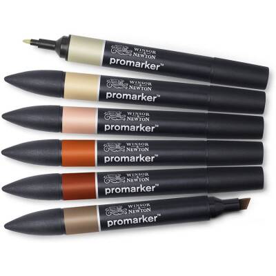 Winsor & Newton Promarker Earth Tones Toprak Tonları Seti (6 Renk) - 1