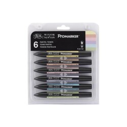 Winsor & Newton ProMarker Kalem 6 Renk Pastel Tones Set Pastel Tonlar - 1