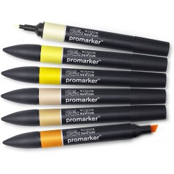 Winsor & Newton Promarker Yellow Tones Sarı Tonlar Seti (6 Renk) - 1