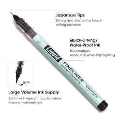 Writech Liquid Fineliner Sıvı Mürekkepli Fırça Uçlu Rapido Çizim Kalemi Brush - 1