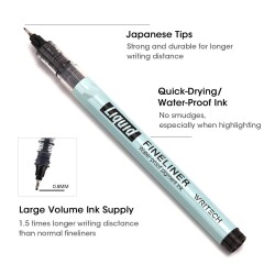 Writech Liquid Fineliner Sıvı Mürekkepli Rapido Çizim Kalemi 0.8 mm - 1