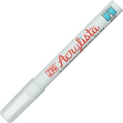 Zig Acrylista Marker Akrilik Boyama Kalemi 0.5 mm Fine Uç BEYAZ - 1