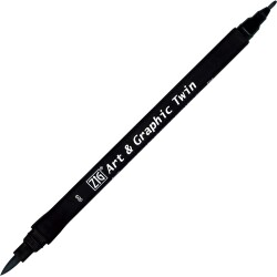 Zig Art & Graphic Twin Marker Çizim Kalemi 9 Black - 1