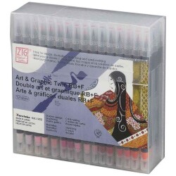 Zig Art & Graphic Twin Real Brush Marker 80 Renk Set - 1