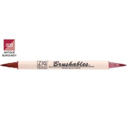 Zig Brushables 2 Renk Tonu Fırça Uçlu Marker Kalem 203 Antique Burgundy - 1