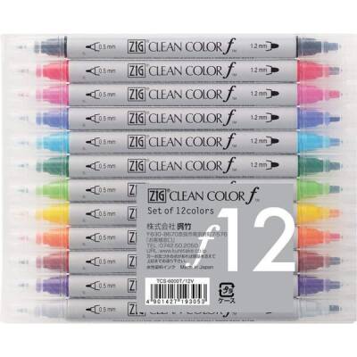 Zig Clean Color f Çift Uçlu Kalem 12 Renk Set - 1