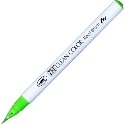 Zig Clean Color Real Brush Fırça Uçlu Marker Kalem 004 Fluorescent Green - 1